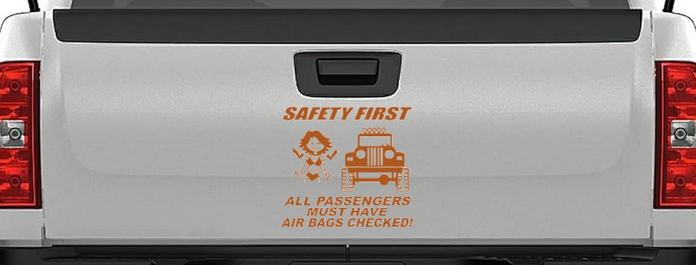 SAFETY FIRST Off Road Car or Truck Window Vinyl Decal Sticker (Nut Brown)