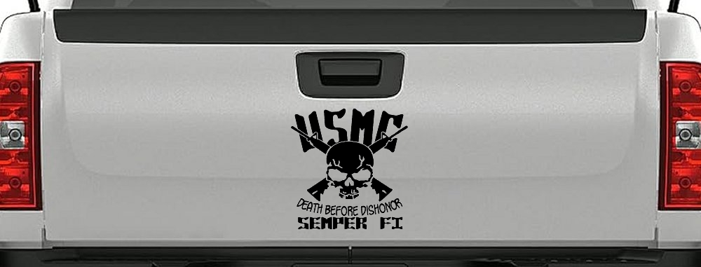 USMC Death Before Dishonor Semper Fi Military Car or Truck Window Decal Sticker