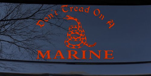 Dont Tread On A Marine Military Car or Truck Window Decal Sticker (Orange Red)