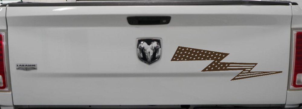 Air Force Football Flag Lightning Bolt Military Car or Truck Window Decal Sticker (Brown)