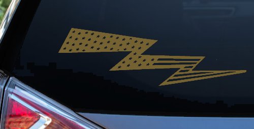 Air Force Football Flag Lightning Bolt Military Car or Truck Window Vinyl Decal Sticker (Gold)