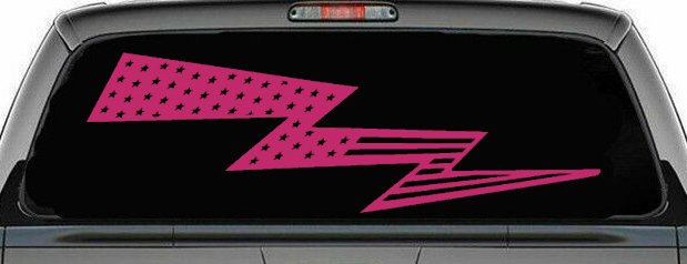 Air Force Football Flag Lightning Bolt Military Car or Truck Window Decal Sticker (Hot Pink)