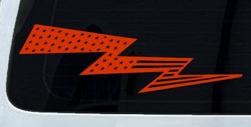 Air Force Football Flag Lightning Bolt Military Car or Truck Window Vinyl Decal Sticker (Orange Red)