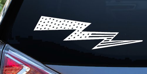 Air Force Football Flag Lightning Bolt Military Car or Truck Window Decal Sticker (White)