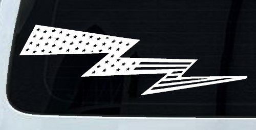 Air Force Football Flag Lightning Bolt Military Car or Truck Window Vinyl Decal Sticker (White)
