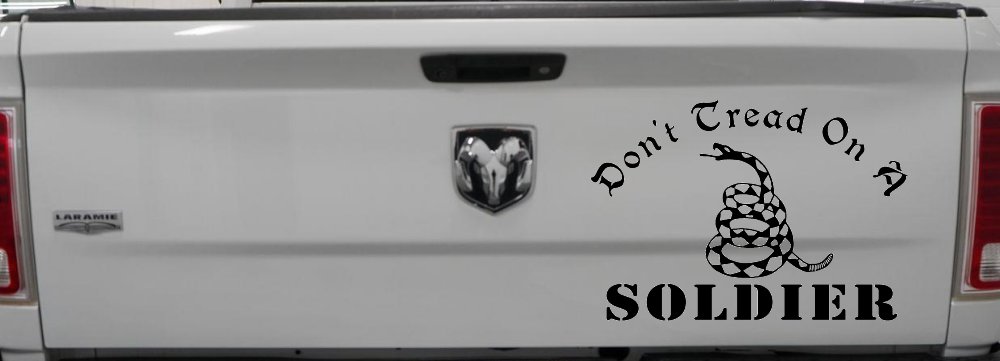Dont Tread On A Soldier Military Car or Truck Window Decal Sticker (Black)