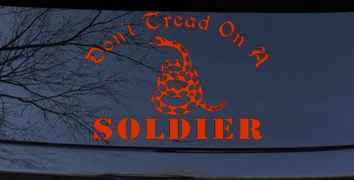 Dont Tread On A Soldier Military Car or Truck Window Decal Sticker (Orange Red)