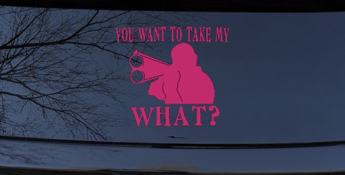 You Want To Take My What 2nd Amendment Rights Country Car or Truck Window Decal Sticker (Hot Pink)