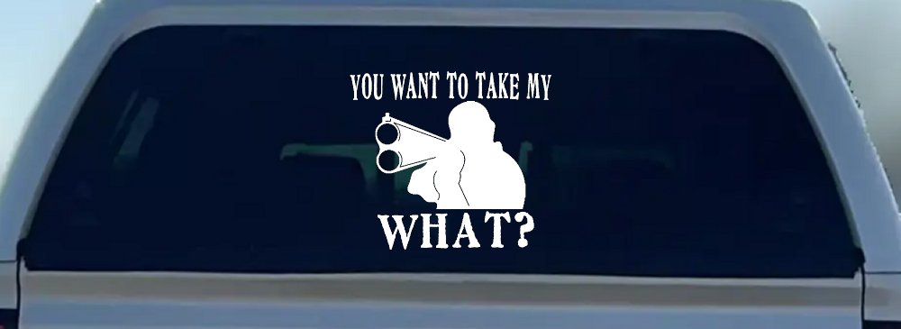 You Want To Take My What 2nd Amendment Rights Country Car or Truck Window Vinyl Decal Sticker (White)
