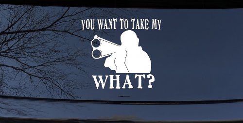 You Want To Take My What 2nd Amendment Rights Country Car or Truck Window Decal Sticker