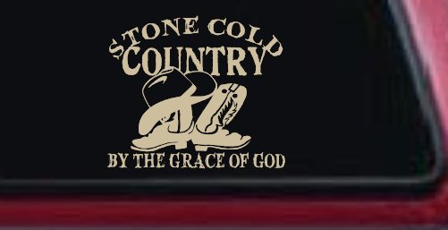 Stone Cold Country By The Grace Of God Car or Truck Window Decal Sticker
