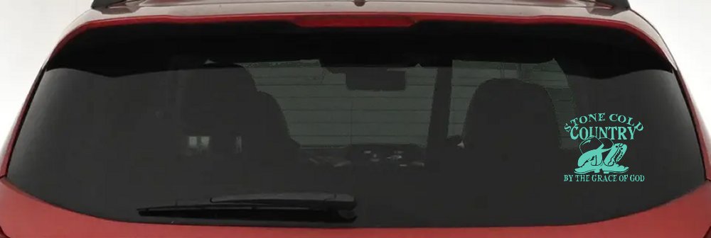 Stone Cold Country By The Grace Of God Car or Truck Window Decal Sticker