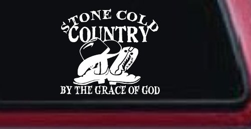 Stone Cold Country By The Grace Of God Car or Truck Window Decal Sticker