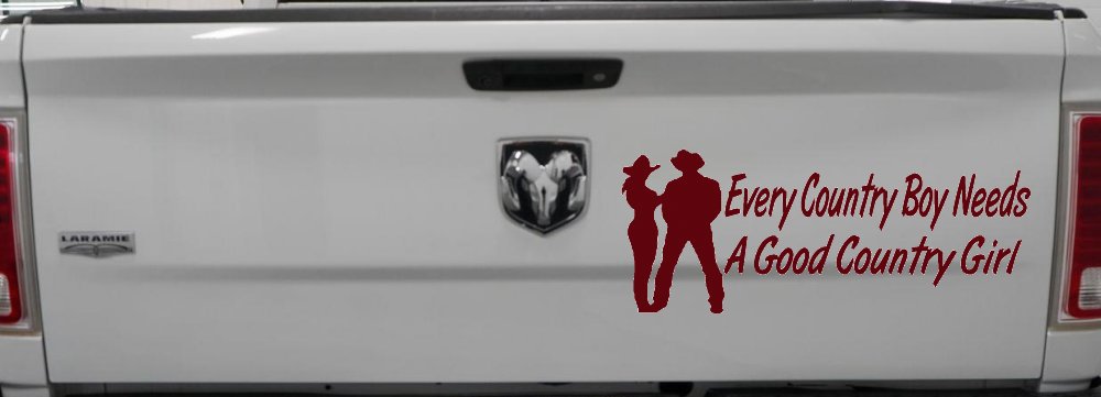 Every Country Boy Needs A Good Country Girl Car or Truck Window Vinyl Decal Sticker (Purple Red)