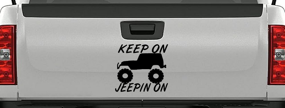 Keep On Jeepin On Off Road Car or Truck Window Decal Sticker (Black)