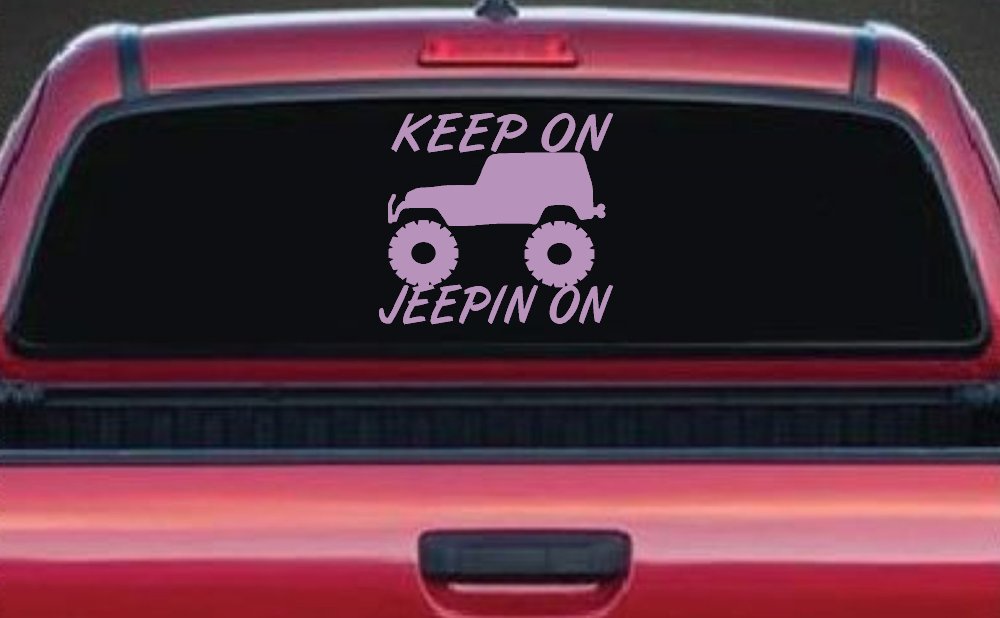 Keep On Jeepin On Off Road Car or Truck Window Decal Sticker (Lilac)