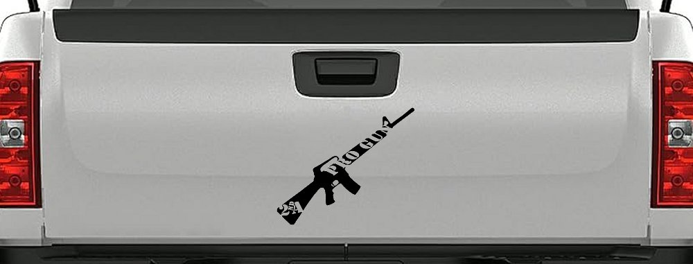 Pro Gun 2nd Amendment Riffle AR15 AR 15 Car or Truck Window Decal Sticker (Black)