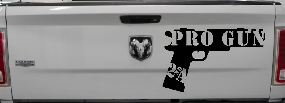 Pro Gun 2nd Amendment Hand Gun Car or Truck Window Decal Sticker (Black)