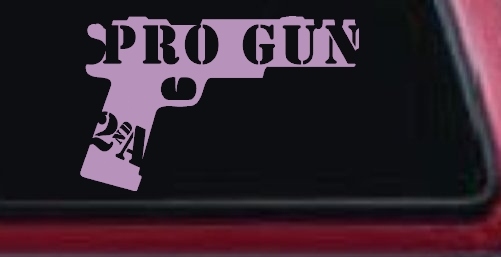 Pro Gun 2nd Amendment Hand Gun Car or Truck Window Decal Sticker