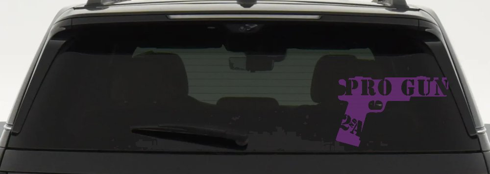 Pro Gun 2nd Amendment Hand Gun Car or Truck Window Decal Sticker (Violet)