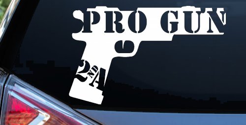 Pro Gun 2nd Amendment Hand Gun Car or Truck Window Decal Sticker