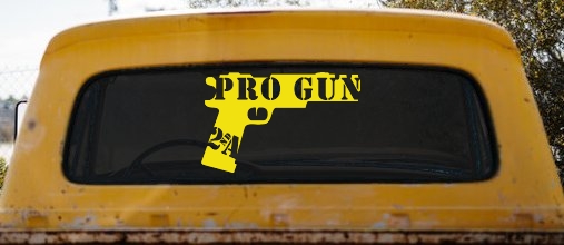 Pro Gun 2nd Amendment Hand Gun Car or Truck Window Decal Sticker