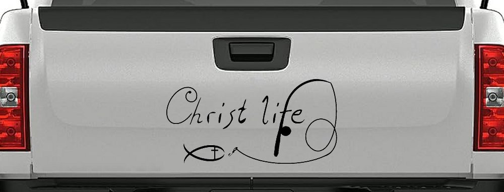 Christ Life Christian Fish Car or Truck Window Decal Sticker