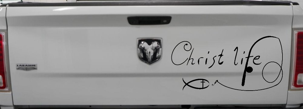 Christ Life Christian Fish Car or Truck Window Decal Sticker
