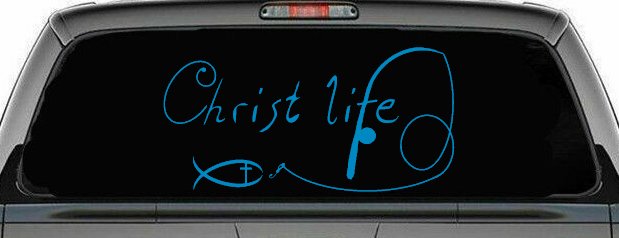 Christ Life Christian Fish Car or Truck Window Decal Sticker