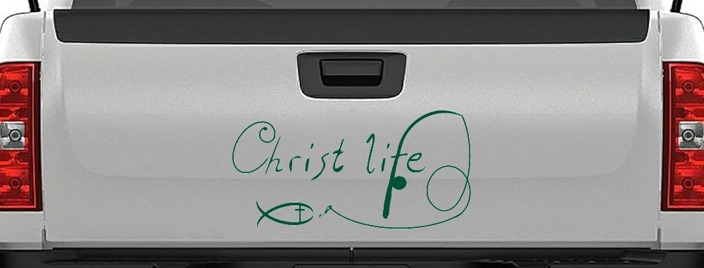 Christ Life Christian Fish Car or Truck Window Decal Sticker