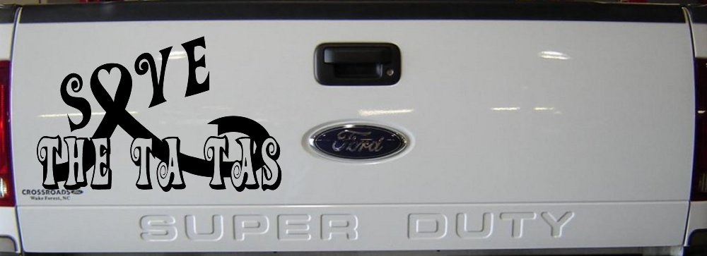 Save The Ta Tas Breast cancer ribbon Car or Truck Window Vinyl Decal Sticker (Black)