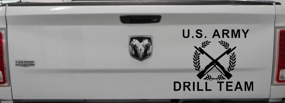 US Army Drill Team  Military Car or Truck Window Decal Sticker (Black)