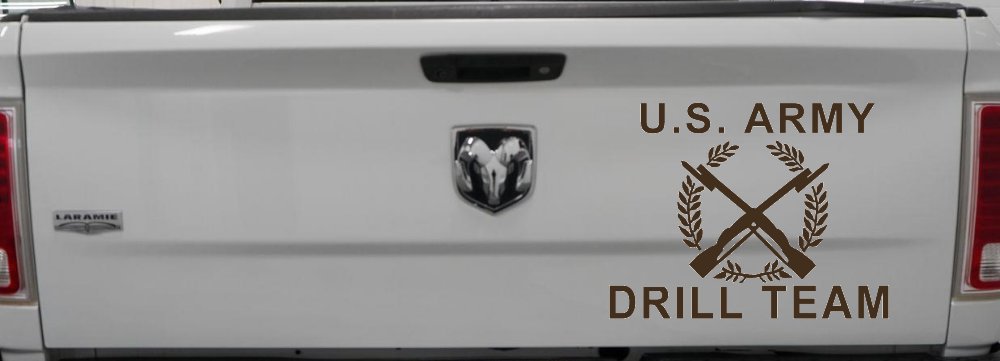 US Army Drill Team  Military Car or Truck Window Decal Sticker (Brown)