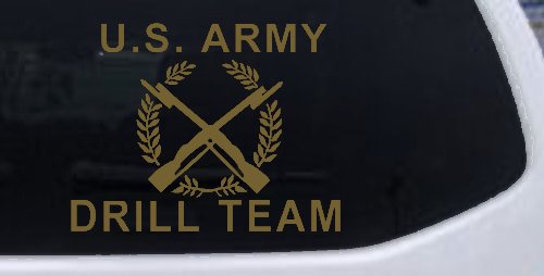US Army Drill Team  Military Car or Truck Window Decal Sticker (Gold)