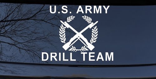 US Army Drill Team  Military Car or Truck Window Decal Sticker (White)