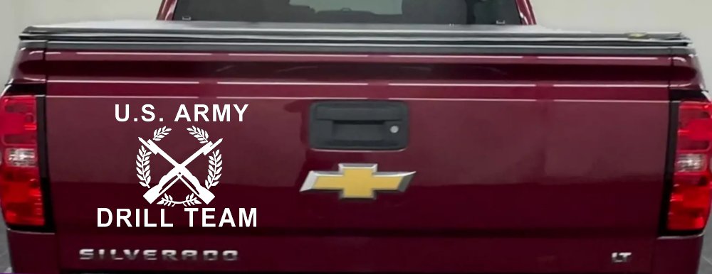 US Army Drill Team  Military Car or Truck Window Decal Sticker (White)
