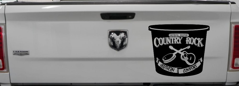 Country Rock Southern Comfort Tub Car or Truck Window Vinyl Decal Sticker (Black)