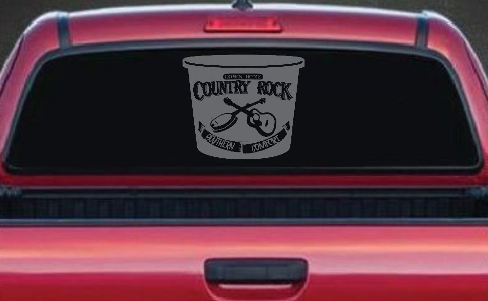 Country Rock Southern Comfort Tub Car or Truck Window Decal Sticker (Silver)