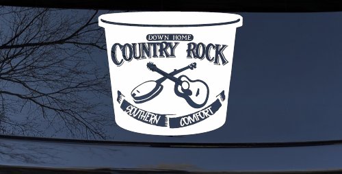Country Rock Southern Comfort Tub Car or Truck Window Decal Sticker (White)