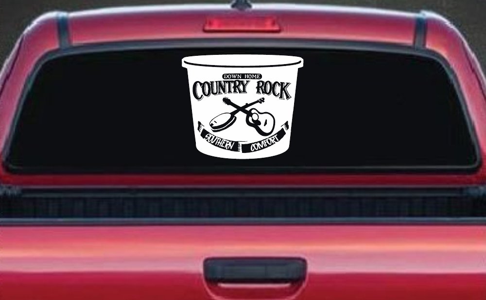 Country Rock Southern Comfort Tub Car or Truck Window Vinyl Decal Sticker (White)