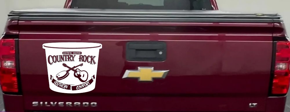 Country Rock Southern Comfort Tub Car or Truck Window Vinyl Decal Sticker (White)