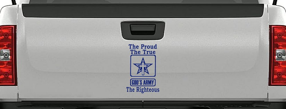 Gods Army The Proud The True The Righteous Christian Car or Truck Window Decal Sticker (Navy)