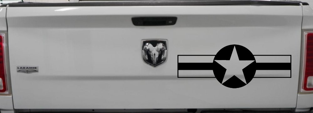Army Star And Bars Military Car or Truck Window Decal Sticker