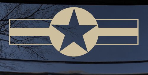 Army Star And Bars Military Car or Truck Window Decal Sticker (Desert Sand)