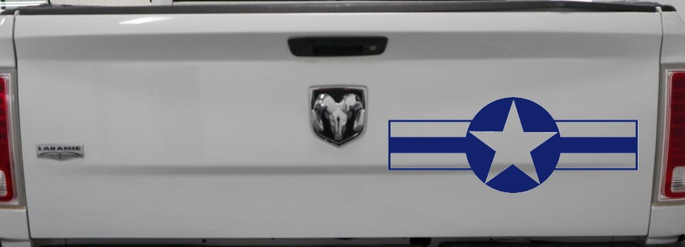 Army Star And Bars Military Car or Truck Window Decal Sticker (Navy)