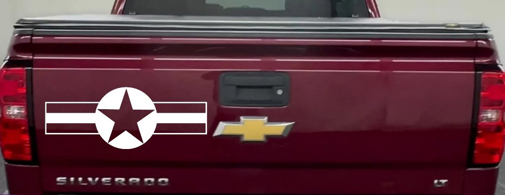 Army Star And Bars Military Car or Truck Window Decal Sticker