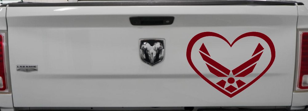 Air Force Inside Heart Military Car or Truck Window Decal Sticker