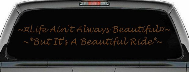 Life Ain't Always Beautiful But It's A Beautiful Ride Car or Truck Window Decal Sticker
