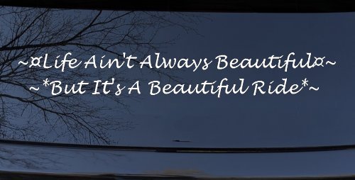Life Ain't Always Beautiful But It's A Beautiful Ride Car or Truck Window Decal Sticker (White)