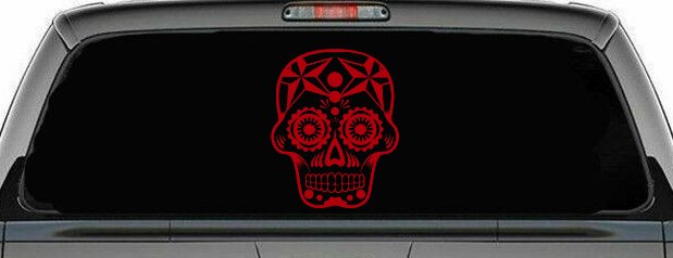 Tattoo Sugar Skull Nautical Star Skulls Car or Truck Window Decal Sticker